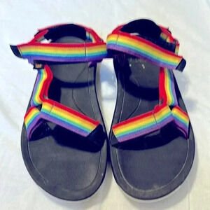 Teva Girl's Hurricane XLT2 Rainbow Pride size 5 sandals hiking outdoors